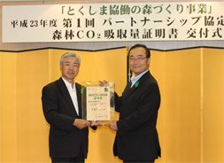 森林CO2吸収量の証明書の交付 森林CO2吸収量の証明書の交付
